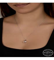 Swarovski Crystal Taşlı Papatya Gümüş Kadın Kolye