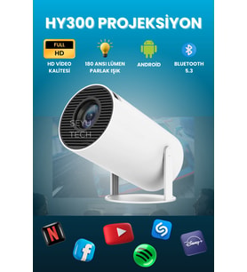 Yüksek Performanslı 4K Ultra HD Android Ev Projektörü, Wifi ve Bluetooth Özellikleriyle