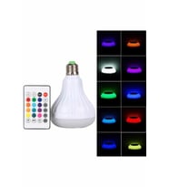 Kumandalı Rgb Led Işık Hoparlör Ses Lambası Renkli Ampul