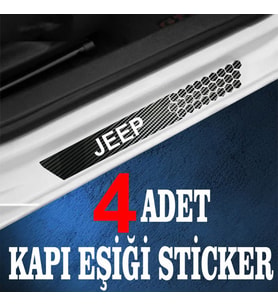 Jeep özel Oto Kapı eşikleri Sticker Karbon 4 Adet