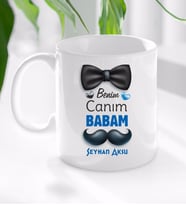 BK Gift Kişiye Özel Canım Babam Tasarımlı Kupa Bardak-2 (Beyaz)