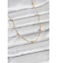 CM 14K Gold Renk Pirinç Top Zincirli 60 cm Kadın Kolye TJ-BKO10940