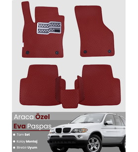 BMW X5 E53 (1999-2006) Uyumlu EVA Paspas Tam Set–Araca Özel,Su Geçirmez,Hızlı ve Kolay Montaj