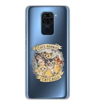 Xiaomi Redmi NOTE 9 Uyumlu Sevimli Kediler Tasarımlı Şeffaf Telefon Kılıfı
