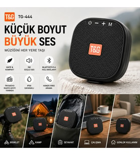 TriLine TG-444 Kablosuz Bluetooth Hoparlör Bisiklet Uyumlu Taşınabilir Outdoor Speaker FM Radyo USB/TF Kart Destekli