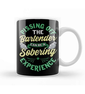 Funny Pissing Off The Bartender Can Be Sobering Kupa Bardak Porselen