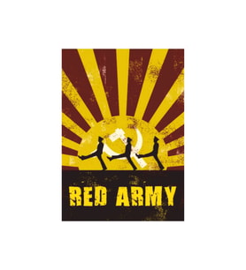 Red Army Retro Ahşap Tablo - Sovyet Temalı Propaganda Poster Tasarımı