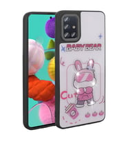 Lexroo Galaxy A51 Kılıf Parlayan Kabartmalı İkonik Figürlü Amas Silikon Kılıf - Beyaz