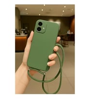Coverzone Apple iPhone 16 Plus ile Uyumlu ?pli Boyun Ask?l? Silikon K?l?f Kadife ?� Yap?l? Dulcet Epiphany boyun �apraz as?labilen ?pli K?l?f Ye?il