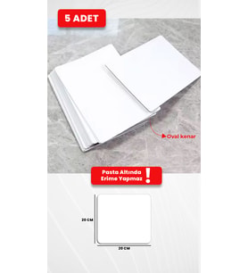 20x20 cm Beyaz MDF Pasta Altlığı - 3mm Dayanıklı Pasta Tabanı (5 Adet)