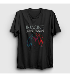 Presmono Unisex Siyah Icon Beatles John Lennon T-Shirt