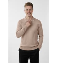 DeepSEA Erkek Beyaz Slim Fit Polo Yaka Triko Kazak - Yumuşak Dokulu Esnek ve Şık Görünüm 2605305