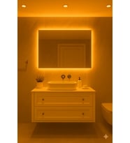 Digital Hayat  Dikdörtgen Ayna  Beyaz Günışığı Amber Mavi Kırmızı RGB  Işıklı Banyo Makyaj Aynası Dekoratif