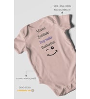 Varsa Şekliniz Dayımla Bekleriz Baskılı Bebek Zıbını – Çıtçıtlı Body  %100 Pamuk Kısa Kol (Pastel Pembe)