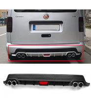 Vw Caddy Siyah Difüzör Difizör Yuvarlak Egzoz Görünüm Kulaklı Tip 2004-2014