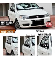 Fiat Albea 2010-2013 Batman Yarasa Ayna Kapağı Piano Black ABS Plastik