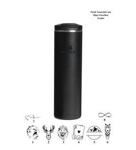 Hediye Kişiye Özel Lazer Baskılı The Transit Fliptop Mug 0.47L Siyah