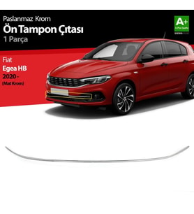 Fiat Egea Uyumlu Hatchback Krom Ön Tampon Çıtası 2020 Üzeri (Mat Krom)
