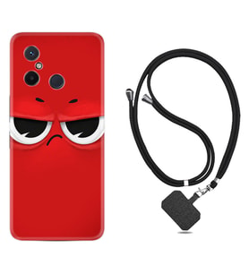 Xiaomi Redmi 12C Kılıf Resimli Boyun Askılı İpli Desenli Silikon Series Red 1829