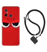 Xiaomi Redmi 12C Kılıf Resimli Boyun Askılı İpli Desenli Silikon Series Red 1829