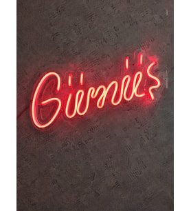 gümüş neon led duvar dekoru