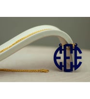 3 Harfli Circle Monogram Yazılı Pleksi Kolye
