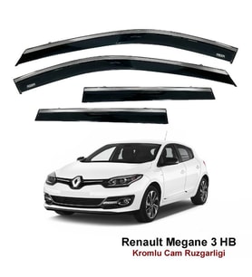 Renault Megane 3 HB Kromlu Cam Rüzgarlığı Niken