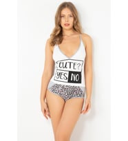DoReMi Pamuklu Şortlu Pijama Takım (Beyaz)