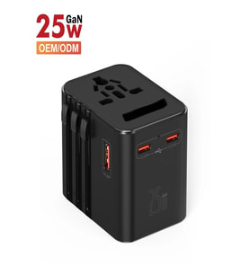 FC-21 25W Global Seyahat Şarj Aleti - 1 USB-A, 2 TYPE-C, 1 AC Priz Adaptörü Çoğaltıcı