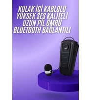 Makaralı Bluetooth Kulakiçi Yaka Kulaklığı Kablosuz Kulaklık