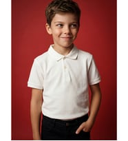 LCW Kids Beyaz Polo Yaka Erkek Çocuk Pike Tişört