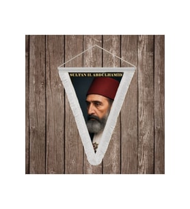 Sultan II. Abdülhamid Beyaz Saçaklı Takdim Flama Bayrak Osmanlı Padişahları Serisi