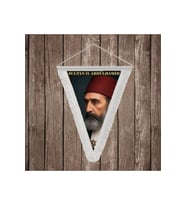 Sultan II. Abdülhamid Beyaz Saçaklı Takdim Flama Bayrak Osmanlı Padişahları Serisi