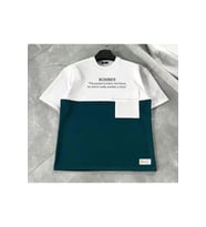 Unisex Torba Cep Detaylı Parçalı T-Shirt - Lacivert