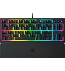 Razer Ornata V3 Tenkeyless - Kompakt Düşük Profil Oyun Klavyesi (Meka-Membran Anahtarlar, Özel Medya (Çok Renkli)