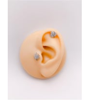 Taşlı Geniş Yaprak Figürlü Kıkırdak Helix Tragus Piercing(1adet)