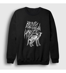 Presmono Unisex Siyah Wolf Bring Me The Horizon Sweatshirt 21577tt