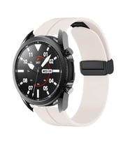 Huawei Watch GT GT2 GT3 GT4 42mm/Honor Magic 2 Kordon Magnetli Ayarlanır Silikon (Siy.Byz.Kareli Dsn.)