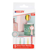 Edding 751 Çok Amaçlı Örtücü Boyama Dekorasyon Markörü 1-2 mm 5'li Pastel Renkler 