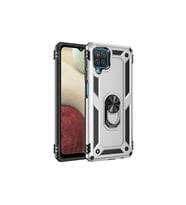 Samsung Galaxy A22 Kılıf Sofya Yüzüklü Silikon Kapak - Gümüş