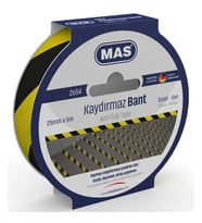 MAS 2654 KAYDIRMAZ BANT 25mmx5m  ( SİYAH/SARI)