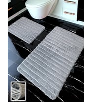 Shalta Koyu Gri 2li Banyo Paspası (60x100 50x60 cm)