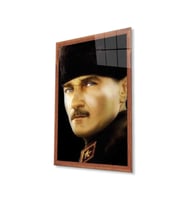 Atatürk Cam Tablo 4mm Dayanıklı Temperli Cam, Atatürk Glass Wall Art (Çok Renkli)