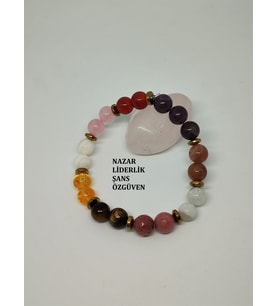8 MM RODONİT, SİTRİN, AY TAŞI, HEMATİT, PEMBE KUVARS, AMETİST, GÜNEŞ TAŞI, AKİK, SEDEF DOĞALTAŞ BİLEKLİK