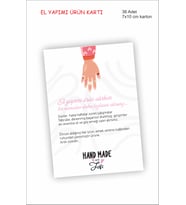 El Yapımı Hand Made Ürün Kartı 7x10 cm 36 Adet Karton