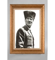 Çerçeveli Paspartulu Atatürk Tablo a669 (Gold)