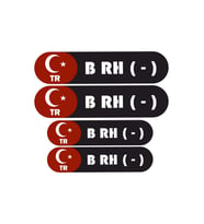 KAN GRUBU KASK ETİKETİ 4 PARÇA B RH (-) ETİKET STİCKER