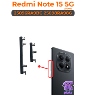 Redmi Note 15 5G Açma Kapama Ve Yan Ses Tuşu Plastik Düğme 25096RA9BG 25098RA98G Uyumlu
