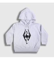 Presmono Unisex Çocuk Beyaz Skyrim Oyun The Elder Scrolls V Kapüşonlu Sweatshirt 432608tt (Beyaz)