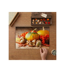 Balkabakları ve Palamutlar - Dekorasyon Tasarımı 240 parça Ahşap Puzzle Ahşap Kutuda MP01846